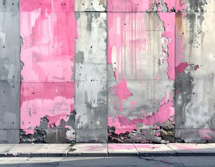 Urban wall with pink drips