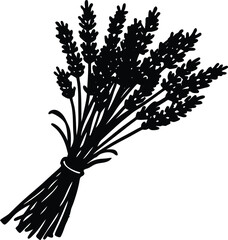 Lavender Bundle Silhouette | Aromatic Plant Vector Art