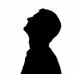 Inspired Male Silhouette with Head Tilted Up - Visionary and Thoughtful