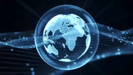 Holographic earth globe - Powered by Adobe