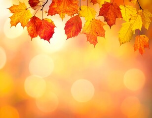 Fototapeta premium Blurred fall foliage bokeh backgrounds (great for text overlays). 
