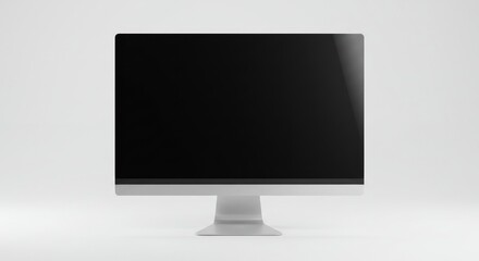A modern, light gray computer monitor, front view, against a plain white background.