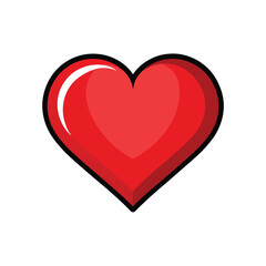 red heart isolated on white