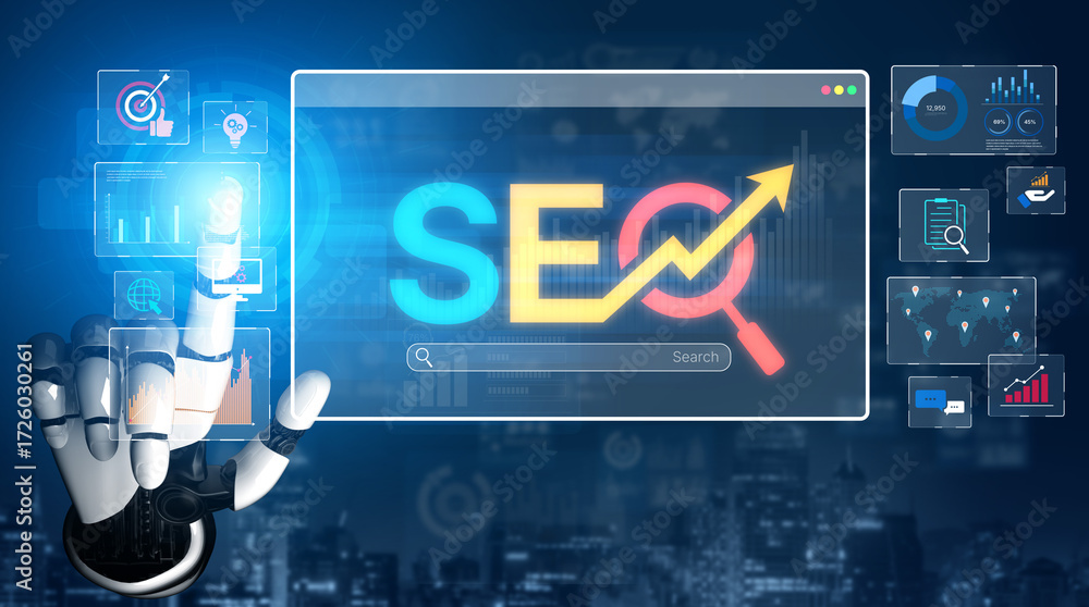 Poster ai improves seo visibility using intelligent optimization tools, keyword analytics, and smart market