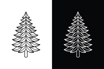 Pine tree flat icon vector on White Background Vector Art Illustration on white background.