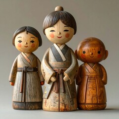 Wooden figures, Asian style