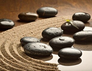 Zen stones on sand (1)