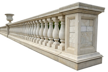 Stone balustrade isolated on transparent On White Background