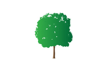 Green Tree Illustration Isolated 64x64 Single Icon for Eco Design