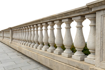 Stone balustrade isolated on transparent On White Background