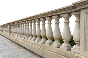 Stone balustrade isolated on transparent On White Background