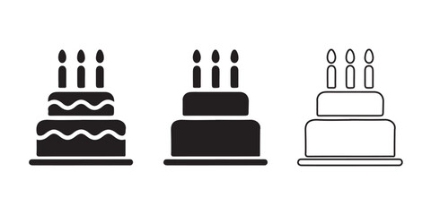Vector birthday cake design silhouette