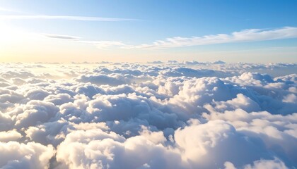 High-altitude view of cloudscape at sunrise