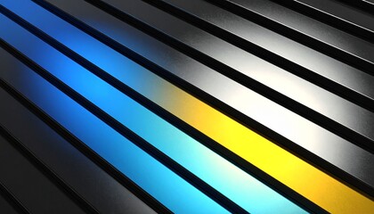 Obraz premium Multi-color morphing and transforming metal slats shifting smoothly from left to right with vivid cinematic gradients, reflective textures, abstract motion art, and a futuristic static camera view