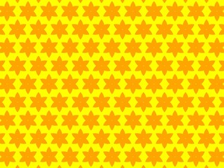 Vibrant yellow and orange star pattern, eye-catching