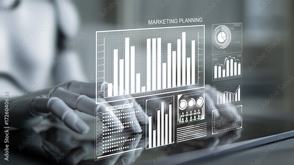 Aufkleber a detailed marketing planning interface showcasing digital graphs and data visualization techniques 