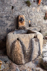 France - Peisey-Nancroix - Stone Fountain - Rustic water source