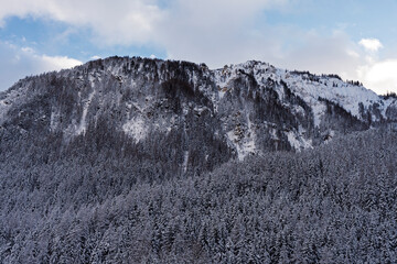 France - Peisey-Nancroix - Snowy Mountain Ridge - Winter alpine landscape