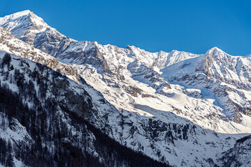 France - Peisey-Nancroix - Les Lanches - Majestic snow-covered mountain range