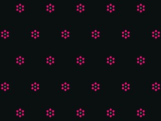 Seamless pattern featuring abstract floral motifs on a dark background.