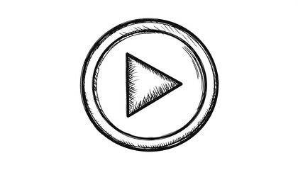 Hand-drawn play button icon