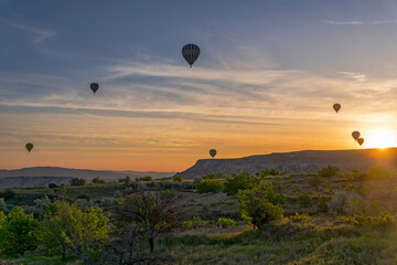 Turkey - Cappadocia - Love Valley Hot Air Balloons at Sunrise