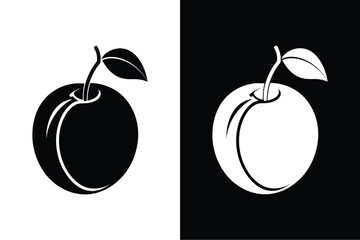 Plum icon vector on White Background Vector Art Illustration on white background.