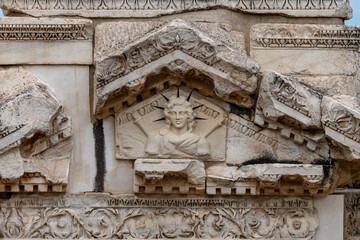 Turkey - Hierapolis - Ancient Theater - Decorated Relief with Apollo