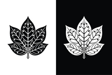 Sassafras leaf flat icon vector on White Background Vector Art Illustration on white background.