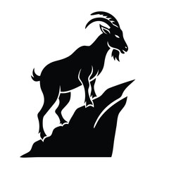 Mountain Goat Silhouette Vector Wildlife Animal Icon Illustration