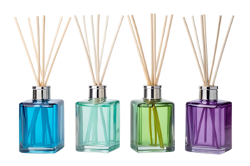 Collection set of reed diffusers isolated on ai generated