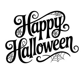 Happy Halloween, a handwritten text Banner. Vector illustration
