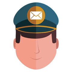 Isolated mailman delivery service vector illustration icon design symbol of courier transport postal package communication and parcel shipping concept