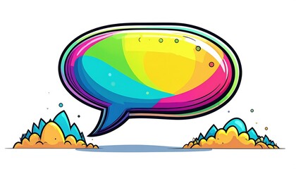 Vibrant speech bubble graphic
