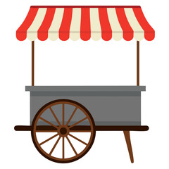 Shop cart carnival isolated vector drawing festive cart illustration white background suitable for party decoration posters and creative artwork © Nass Studio