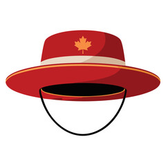 Vector illustration of Canadian red hat isolated icon cultural clothing symbol patriotic accessory suitable for decoration posters and design use