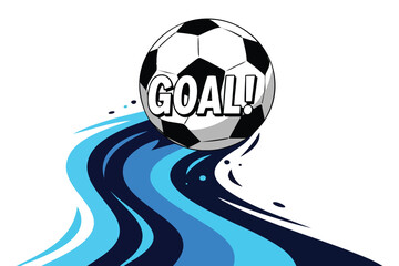 Vector illustration of soccer ball with dynamic effect icon sports design symbol for posters stickers games fitness and creative artwork projects