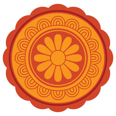 Vector illustration of traditional Chinese mooncake isolated icon symbol for cultural food mid autumn festival dessert design for decoration