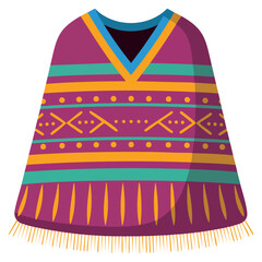 Vector poncho clothing isolated illustration traditional Mexican attire design perfect for festival cultural costume or folk fashion artwork