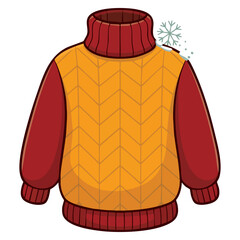 Warm sweater fall or winter clothing element vector illustration design cozy garment outfit for cold weather fashion simple element