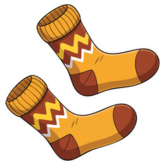 Warm socks flat vector simple element illustration autumn winter clothes accessory cold weather design sticker logo print fashion style