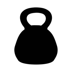 Isolated kettlebell weight training fitness equipment strength exercise workout silhouette vector icon