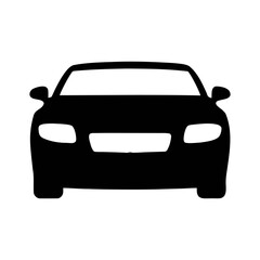 Front view of black car vector illustration for automotive industry and transportation design needs
