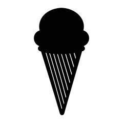 Ice cream cone vector illustration for summer dessert graphics and sweet treat designs in black