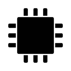 Obraz premium Computer chip icon vector illustration cpu microprocessor technology component circuit board design