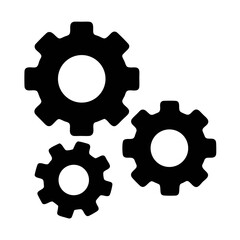 Gears mechanism cogwheel engineering industrial machine parts system settings icon graphic design