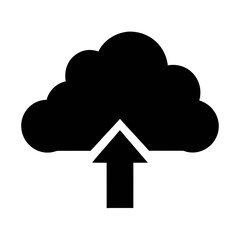 Cloud upload icon for data storage and file sharing services representing data transfer and backup
