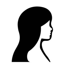 Woman silhouette vector design for beauty salon logo and fashion icon with long hair style design