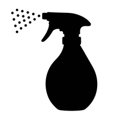Spray bottle vector illustration for cleaning products and gardening applications silhouette image