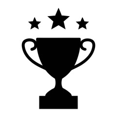 Trophy award with stars icon vector illustration for achievement success and recognition design